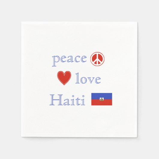 Serviette En Papier Peace Love Haiti Paper Party Napkins (Devant)