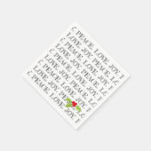 Serviette En Papier Peace Love Joie Noël Holly Holiday Fun (Coin)