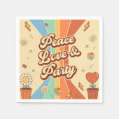 Serviette En Papier Peace Love Party Retro Rainbow 6e anniversaire (Devant)