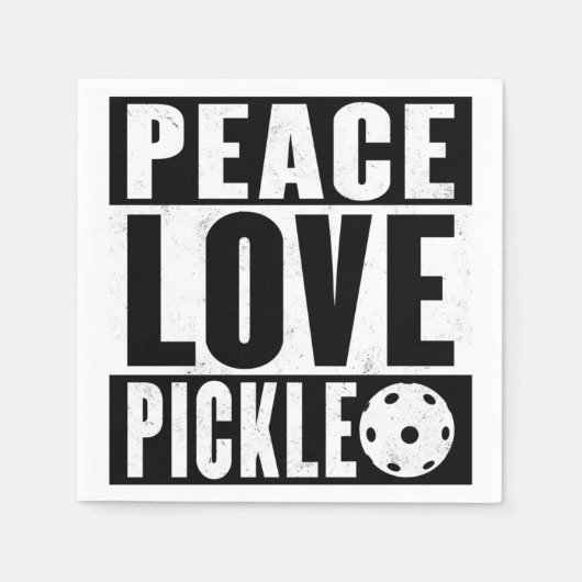 Serviette En Papier Peace Love Pickleball (Devant)