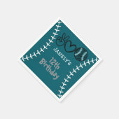 Serviette En Papier Peace Love Softball Anniversaire (Coin)