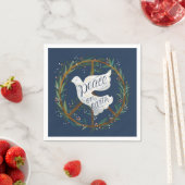 Serviette En Papier Peace on Earth Letters Dove Holiday Party (En situation)