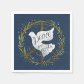 Serviette En Papier Peace on Earth Letters Dove Holiday Party (Devant)