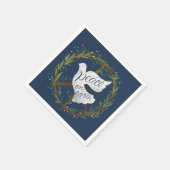Serviette En Papier Peace on Earth Letters Dove Holiday Party (Coin)