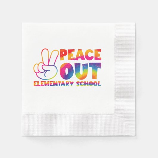 Serviette En Papier Peace Out Élémentaire École Tie Dye Dernier jour (Devant)