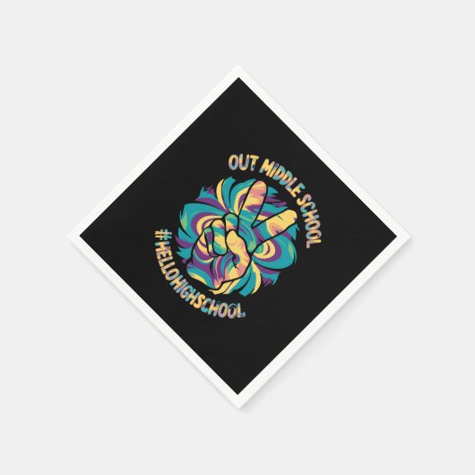 Serviette En Papier Peace Out Middle Hello Lycée Tie Dye (Coin)
