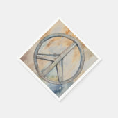 Serviette En Papier Peace Sign Watercolor Peinture Art (Coin)
