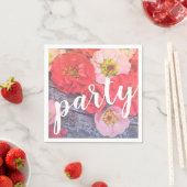 Serviette En Papier Peach and Poppy Party Napkin (En situation)