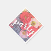 Serviette En Papier Peach and Poppy Party Napkin (Coin)