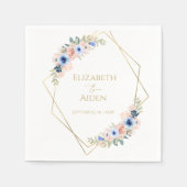 Serviette En Papier Peach Blue Mariage Collection Napkins (Devant)