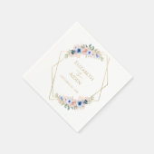 Serviette En Papier Peach Blue Mariage Collection Napkins (Coin)