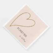 Serviette En Papier Peach Blush Gold Parties scintillant Heart (Coin)