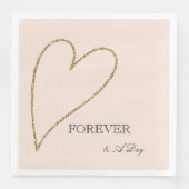 Serviette En Papier Peach Blush Gold Parties scintillant Heart (Devant)