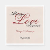 Serviette En Papier Peach Blush Red Love Toujours Mariage (Devant)