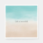 Serviette En Papier Peach Cream Aqua Ombre (Devant)