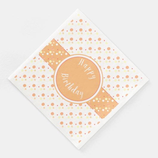 Serviette En Papier Peach et Polka Dot joyeux papier d'anniversaire se (Coin)