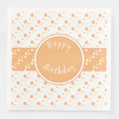 Serviette En Papier Peach et Polka Dot joyeux papier d'anniversaire se (Devant)