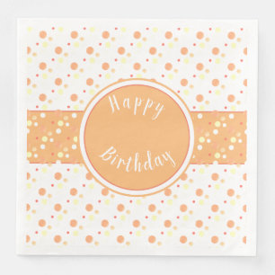 Serviette En Papier Peach et Polka Dot, un joyeux papier d'anniversair