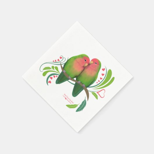 Serviette En Papier Peach Faced Inséparables (Coin)