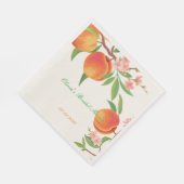 SERVIETTE EN PAPIER PEACH FLORAL BRIDAL SHOWER (Coin)