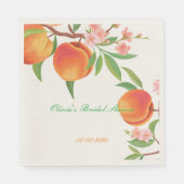 SERVIETTE EN PAPIER PEACH FLORAL BRIDAL SHOWER (Devant)