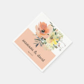 Serviette En Papier Peach Floral Mariage Napkins (Coin)