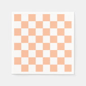 Serviette En Papier Peach Fuzz À damiers En vichy Motif (Devant)