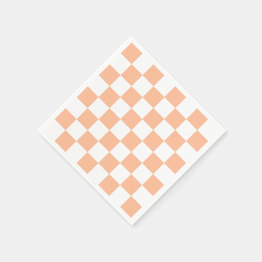 Serviette En Papier Peach Fuzz À damiers En vichy Motif (Coin)