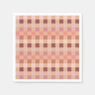 Serviette En Papier Peach Fuzz Checkerboard