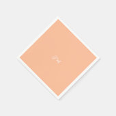 Serviette En Papier Peach fuzz couleur unie tendance pastel nom initia (Coin)