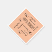 Serviette En Papier Peach Fuzz, nom, fête du 80e anniversaire (Coin)