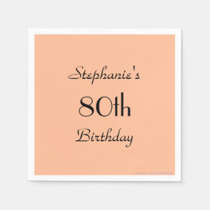 Serviette En Papier Peach Fuzz, nom, fête du 80e anniversaire