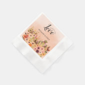 Serviette En Papier Peach Ombre Aquarelle Jardin Mariage (Coin)