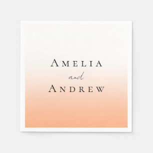 Serviette En Papier Peach Orange Fuzz Élégant Mariage moderne