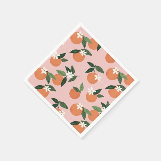 Serviette En Papier Peach Orange Juice Motif (Coin)