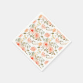 Serviette En Papier Peach Orange Watercolor (Coin)