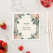 Serviette En Papier Peach Peach Mint Moss Sage Green Mariage (En situation)