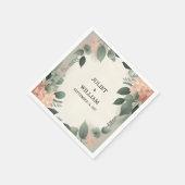 Serviette En Papier Peach Peach Mint Moss Sage Green Mariage (Coin)