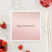 Serviette En Papier Peach Pink Blush Gold Glitz Confetti Sparkhe (En situation)