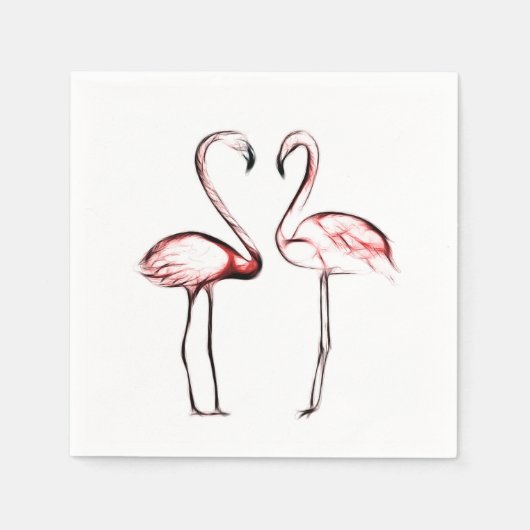 Serviette En Papier Peach Pink Flamants roses Flamant rose Chic Pool t (Devant)