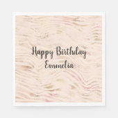 Serviette En Papier Peach Pink Gold Zebra Print (Devant)