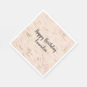Serviette En Papier Peach Pink Gold Zebra Print (Coin)