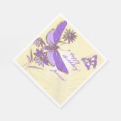 Serviette En Papier Peach Purple Butterfly Throw Pillow (Coin)