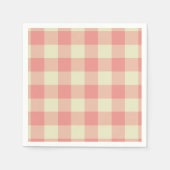 Serviette En Papier Peach rose et crème En vichy Motif (Devant)