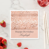 Serviette En Papier Peach Rose Leopard (En situation)