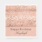 Serviette En Papier Peach Rose Leopard (Devant)