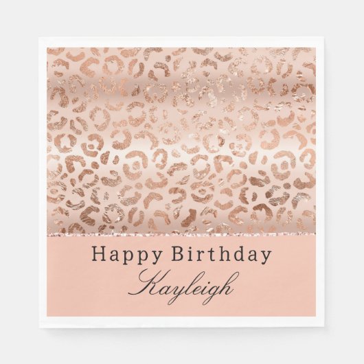 Serviette En Papier Peach Rose Leopard (Devant)