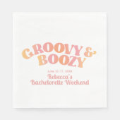 Serviette En Papier Peach rose Super et Bozy Custom Napkins (Devant)