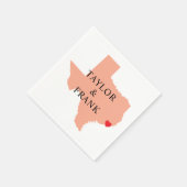 Serviette En Papier Peach Texas Mariage (Coin)