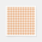 Serviette En Papier Peach White À damiers En vichy Motif (Devant)